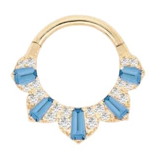 Gilty Pleasure – Topacio Azul de Londres + Diamante – Clicker de Oro de 14K para venta al por mayor de Piercing-zone