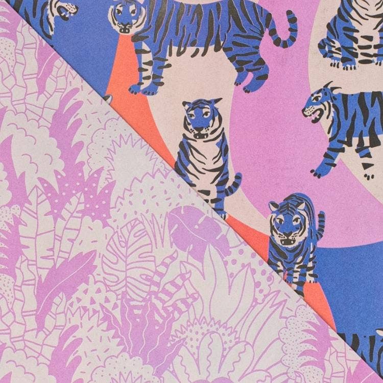 Wrappily Eco Gift Wrap Co. – Großhandel Geschenkpapier in Bögen – Blue Tigers • Doppelseitig • Öko Geschenkpapier für den Alltag5
