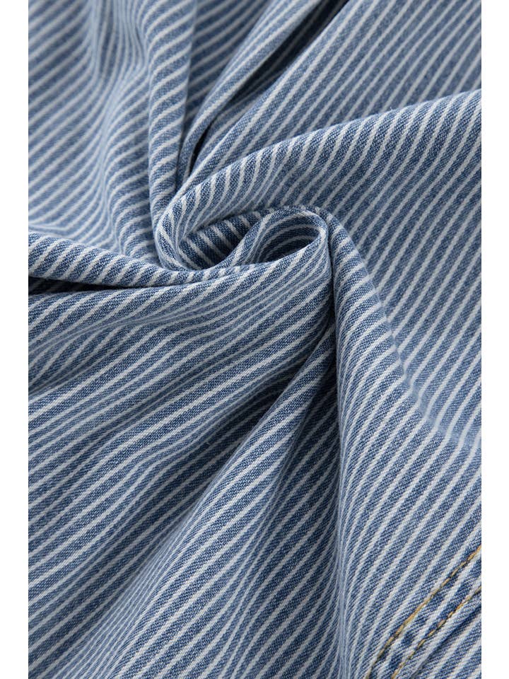 66DISCO - Wholesale Denim Jacket - Women's - Stripe Washed Oversize Pocketed Denim Jacket (S-XL)18