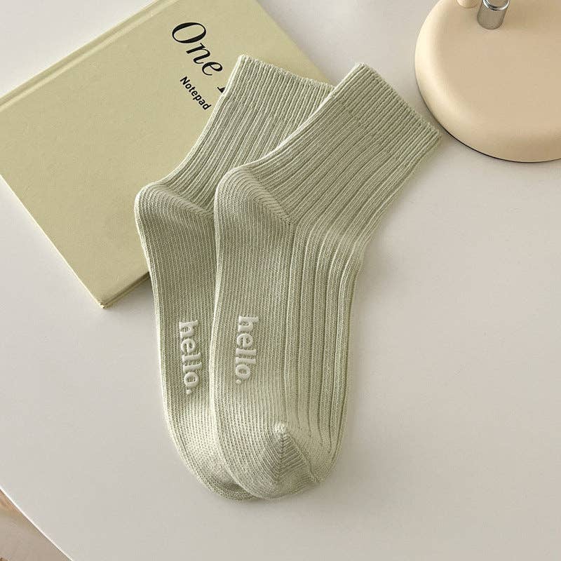 Dipped Shop - Wholesale Socks - Women's - Candy Color Simple Letter Soft Socks DP25A4525