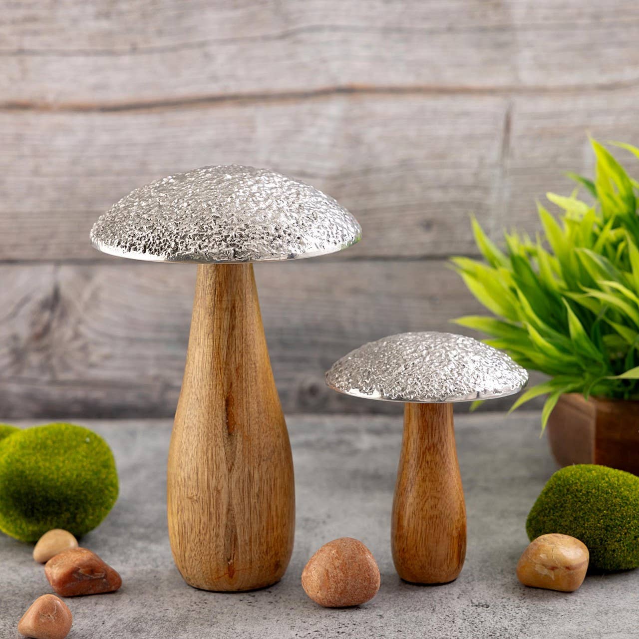 Voglrieder - Wholesale Decorative Figurine - Set of 2 mushroom decorative figures H20/12x13/10cm display0