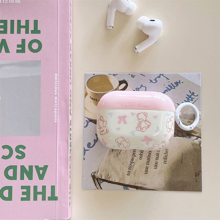 Comely Fashion - Wholesale Earphone/Headphone Case - Unisex - Cute Bear Holiday Gift Pink Airpods Case Cover 1