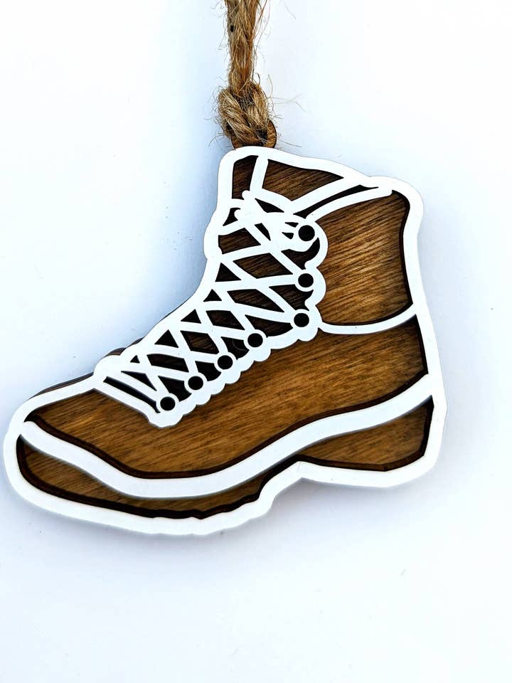 Hiking Boot Christmas Ornament for wholesale by The Little Ornament Shop