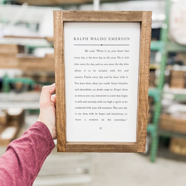 Lily and Sparrow - Wholesale Sign - He Said, "Write It On Your Heart" - Ralph Waldo Emerson