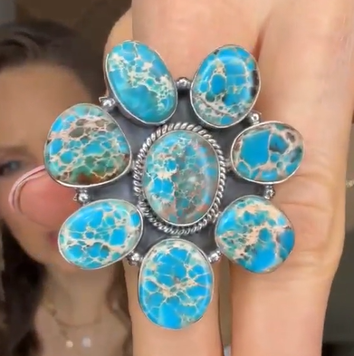 Krush Kandy - Wholesale Cocktail/Statement Ring - Desert Heat Jasper Cluster Rings MADE TO ORDER8