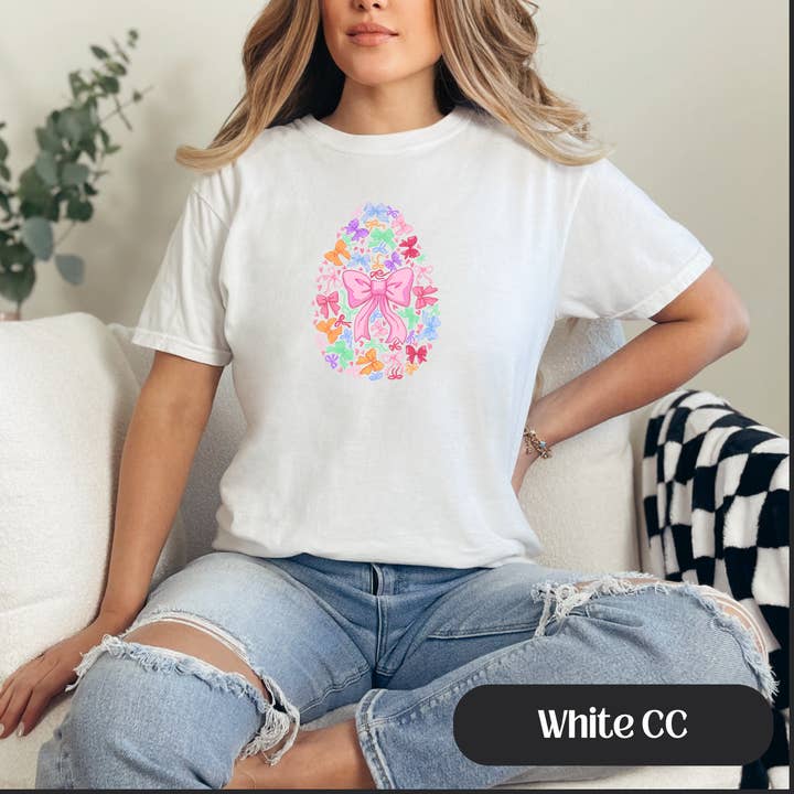 Coquette Bows Påskägg I Comfort Color Grafisk T-shirt för wholesale av TOP T