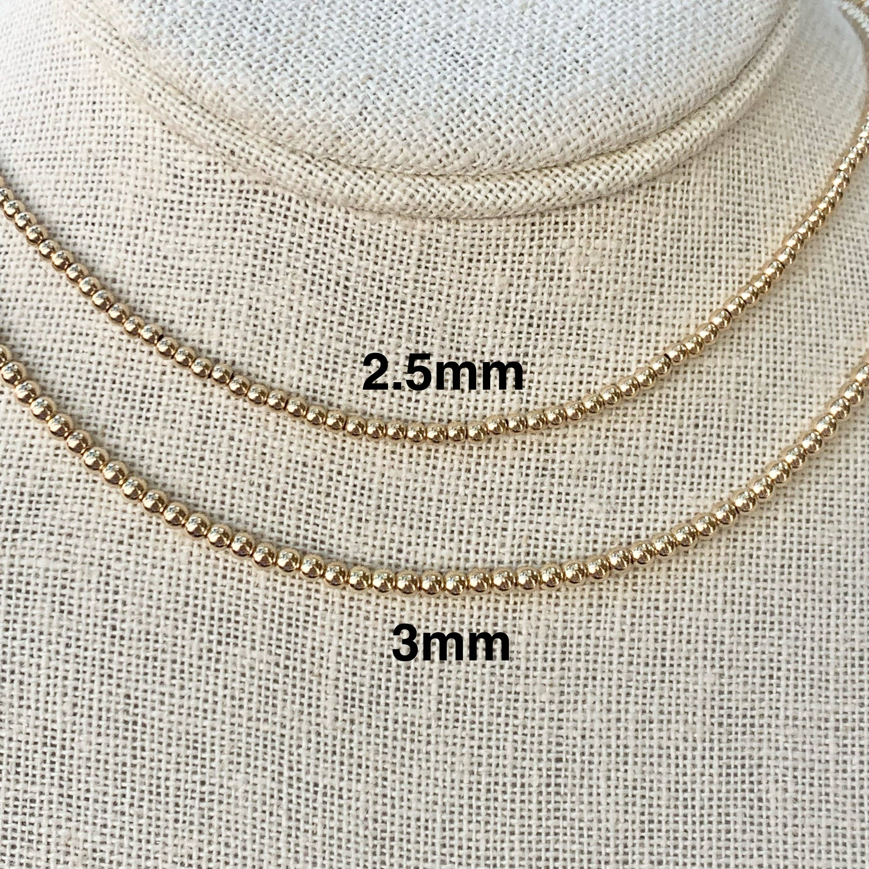 Jeny Baker Designs - Wholesale Beaded/Pearl Necklace - Gold Bead Necklaces, 2.5mm3