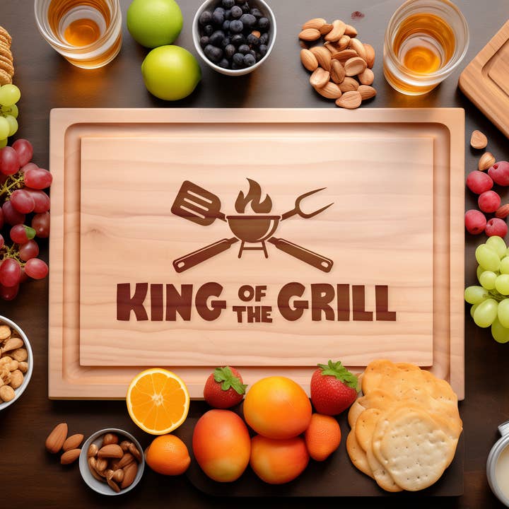 King of the Grill Engraved Cutting Board – Custom Gift for wholesale by Southern Farm Signs