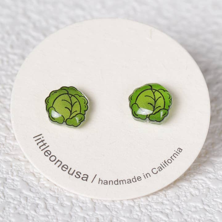 hummybee - Wholesale Stud/Post Earrings - Cabbage Vegetable Titanium Earring Studs
