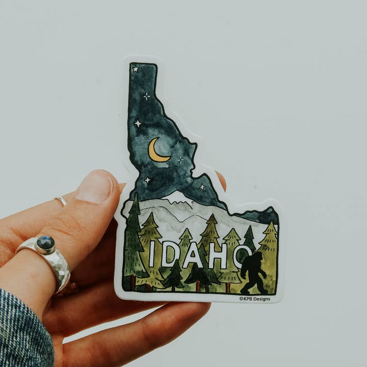 Autocollant en vinyle Idaho Night Sasquatch (Bigfoot) pour la vente par Sticker Girl
