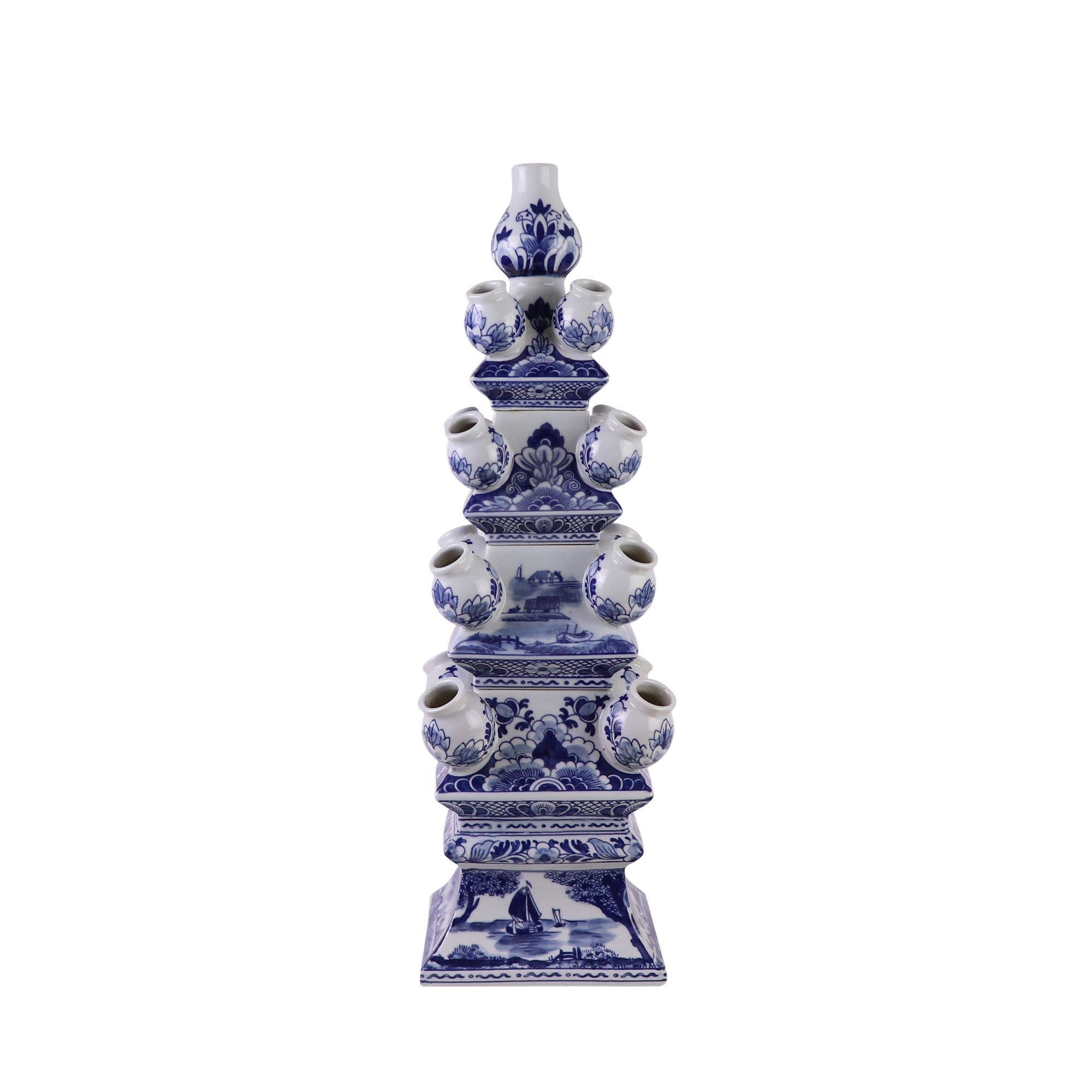 Legend Accents - Wholesale Vase - Blue and White Tulipiere Tower Small1