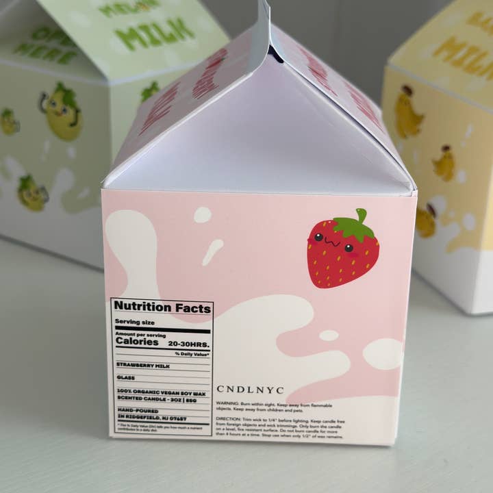 CNDLNYC - Wholesale Novelty Candle - CNDLNYC | Milk Candle Series (Strawberry, Melon, Banana)1