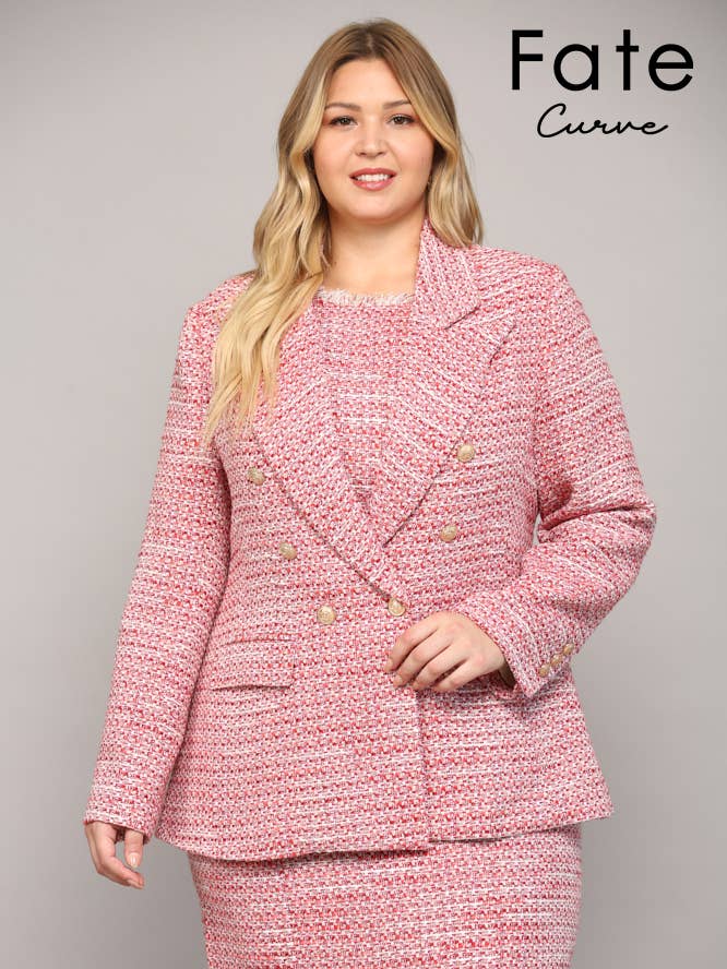 BLAZER DOPPIOPETTO IN TWEED LUREX FJ70025P per la vendita all'ingrosso da parte di FATE