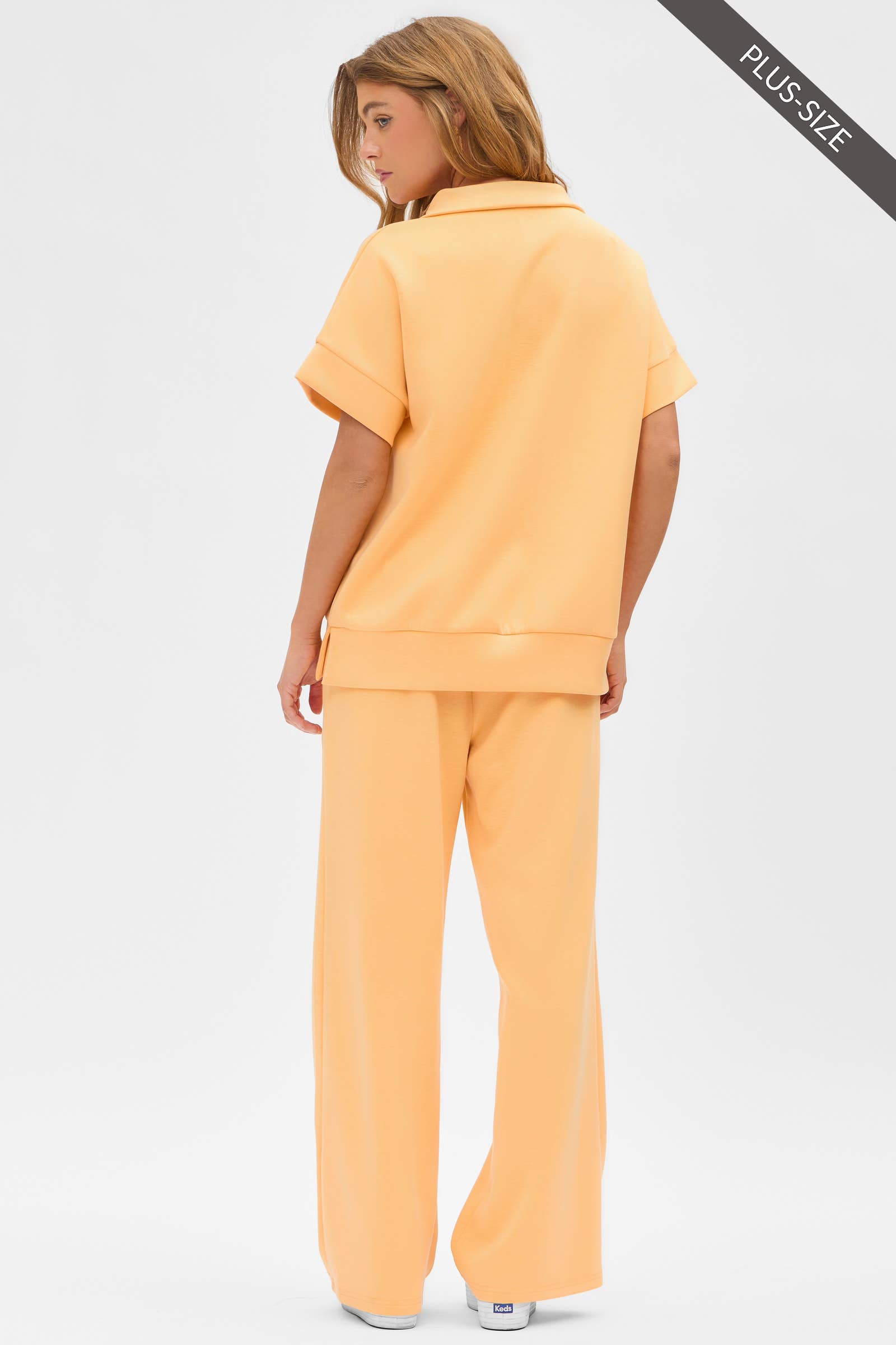 Dear Scarlett - Wholesale Lounge Set - Women's - PLUS SIZE Quarter Zip + Pants Modal Set TRVSET-CATALINAP14