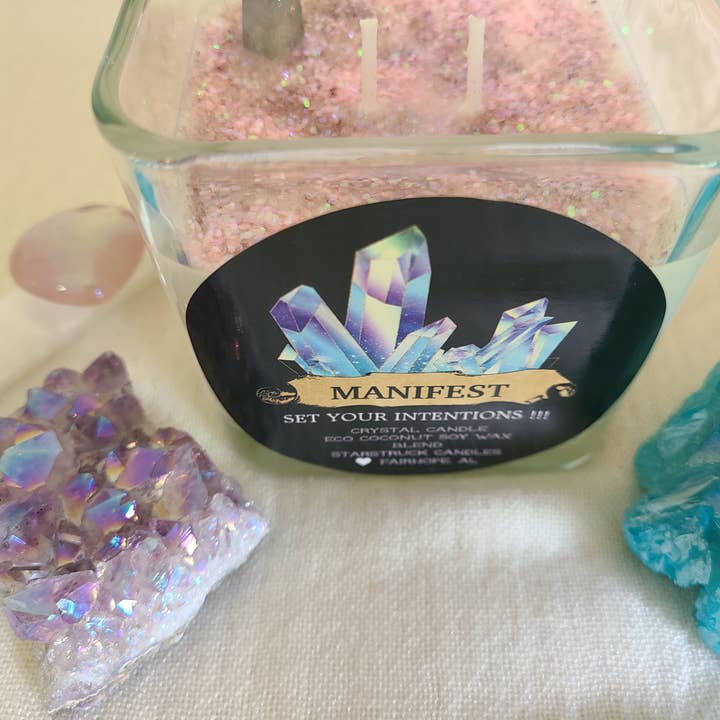 Starstruck Candles - Wholesale Jar/Filled Candle - Manifest Crystal Candle2