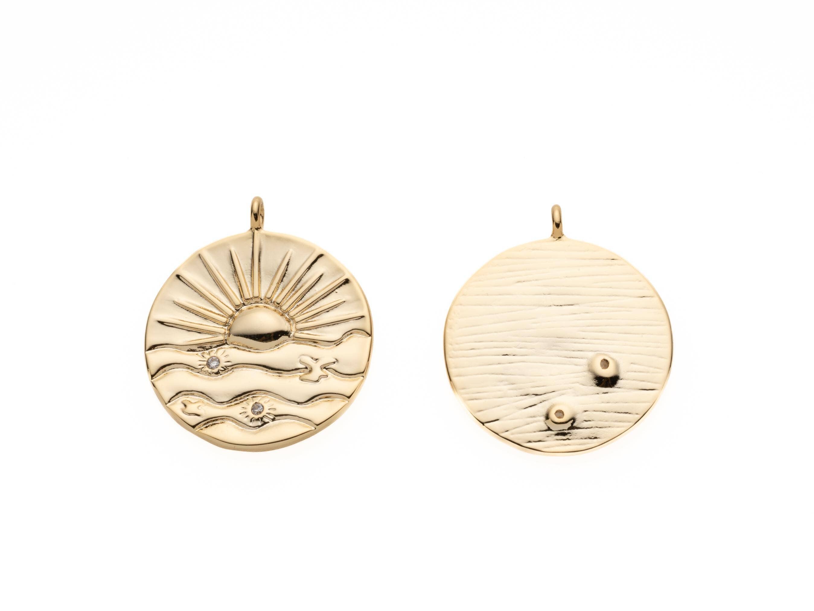 Jewel Pledge - Wholesale Individual Charm/Pendant - Sun Ray Pendant,Sunburst Celestial Bohemian CPG20911