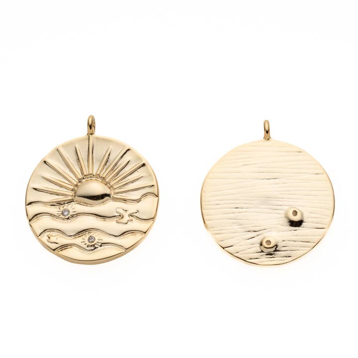 Jewel Pledge - Wholesale Individual Charm/Pendant - Sun Ray Pendant,Sunburst Celestial Bohemian CPG20911