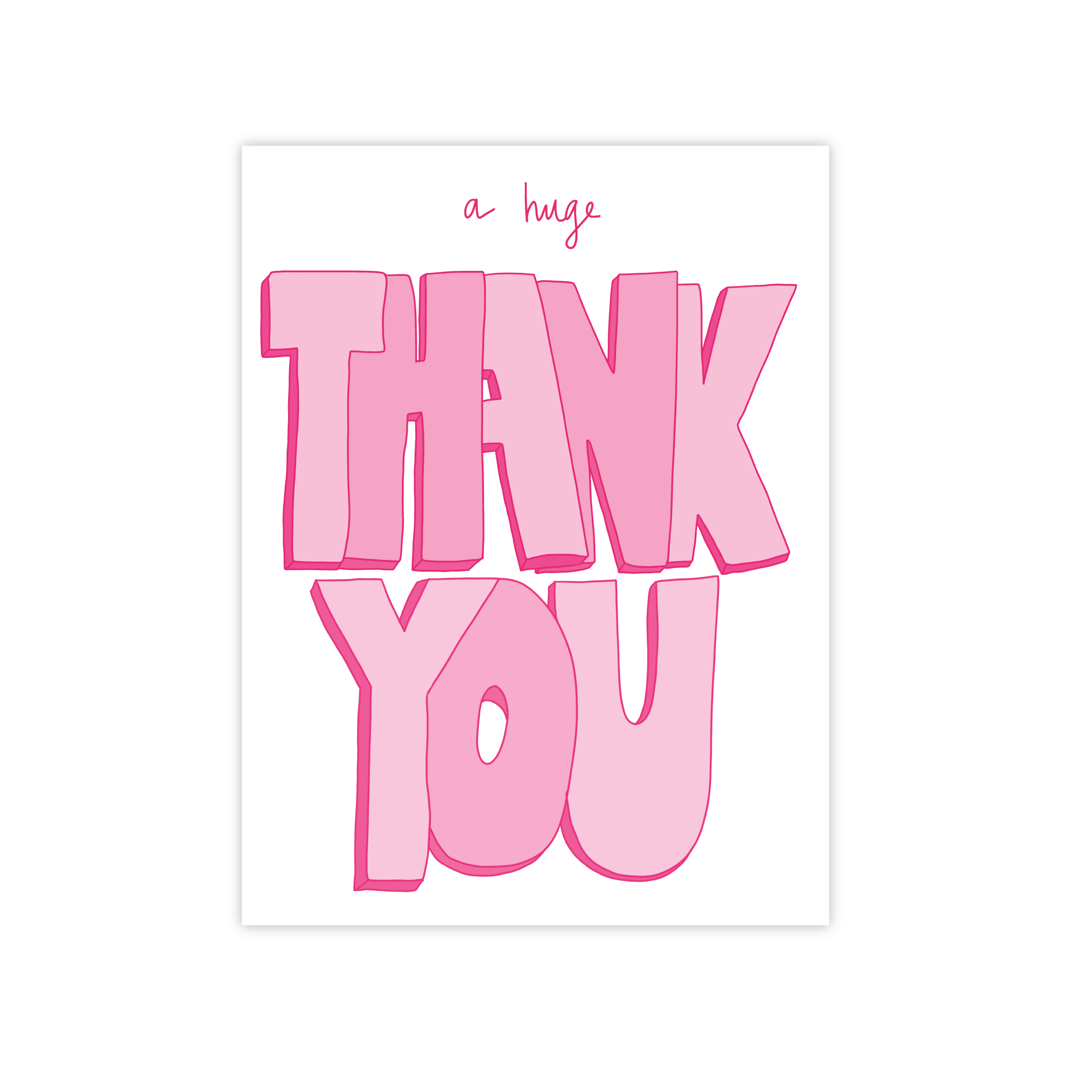 Lemon Lines - Wholesale Thank You Card - Huge Thank You (various colors)1