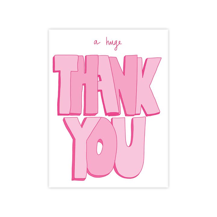 Lemon Lines - Wholesale Thank You Card - Huge Thank You (various colors)1