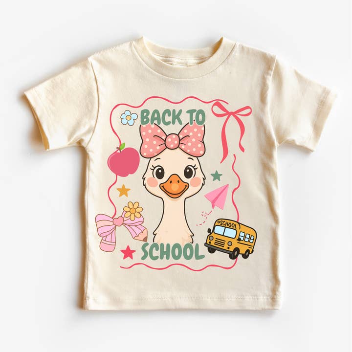 Girls Goose Back To School Shirt - Cute Back To School Tee for wholesale by Madi Moosh