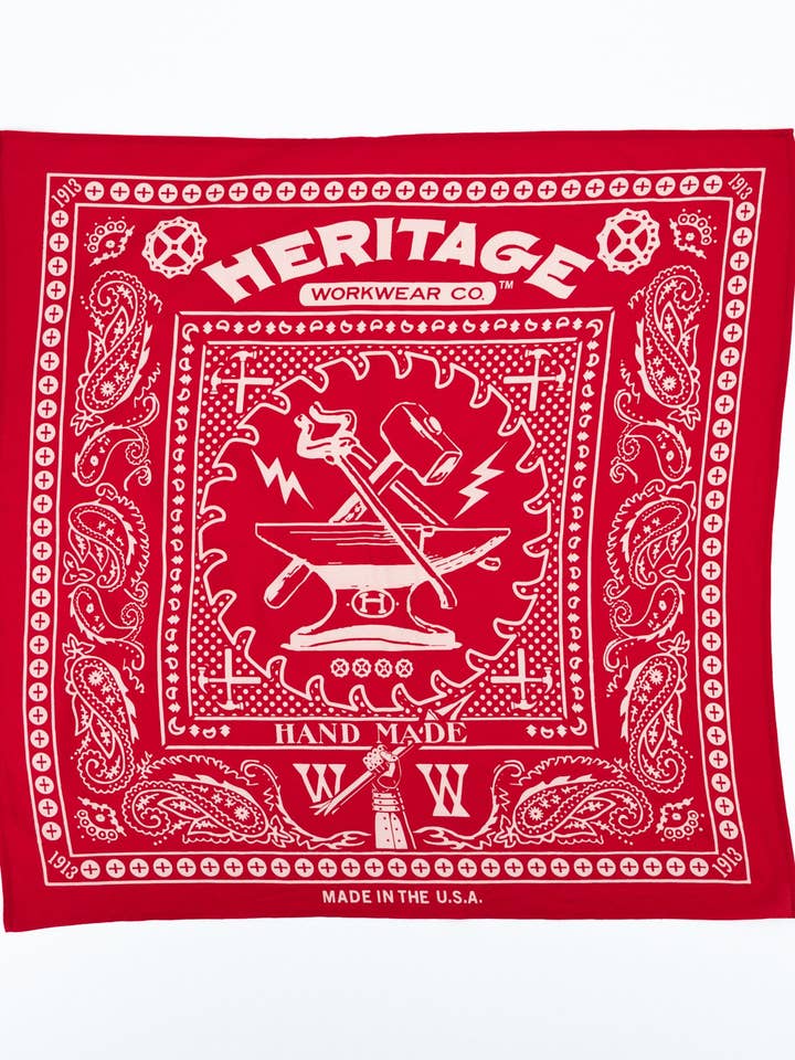 Bandana Red Heritage para venta al por mayor de Heritage Workwear