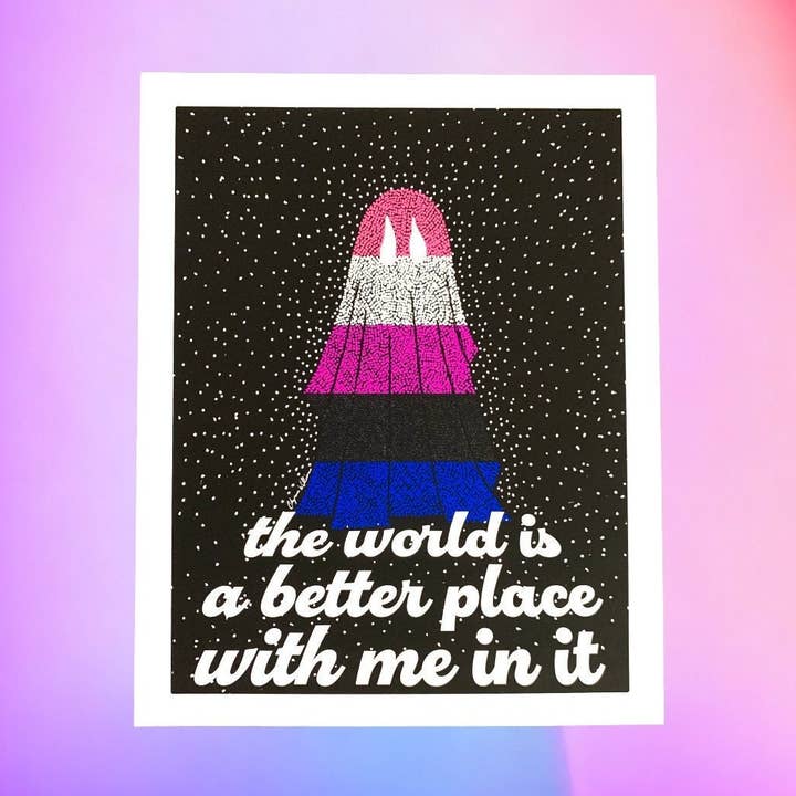 Genderfluid Pride Ghost Art Print: LGBTQ+ Self-Love (8x10) for wholesale by Solo Souls