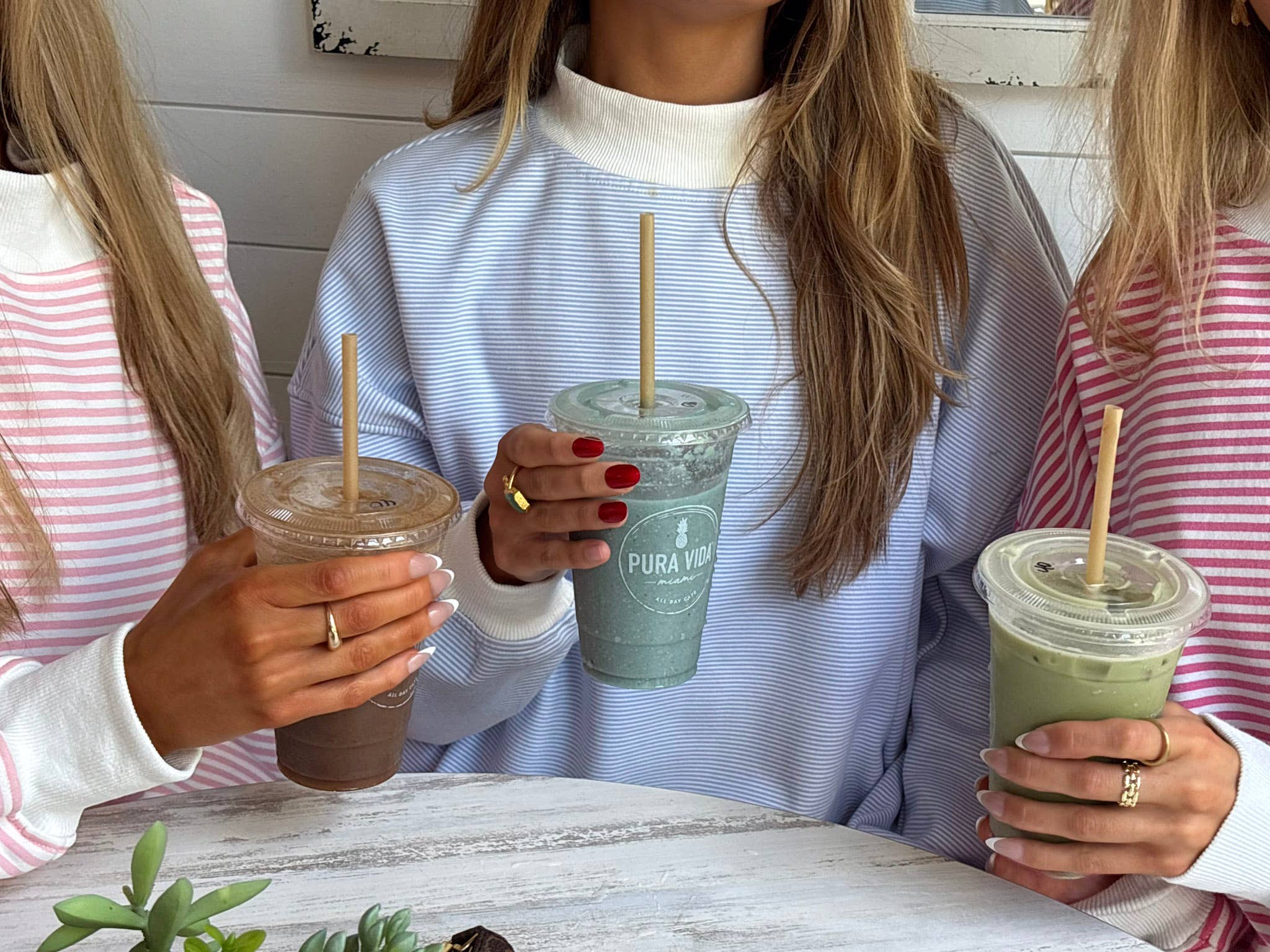 Blue and White Mini Striped Mockneck Sweatshirt for wholesale on Faire22