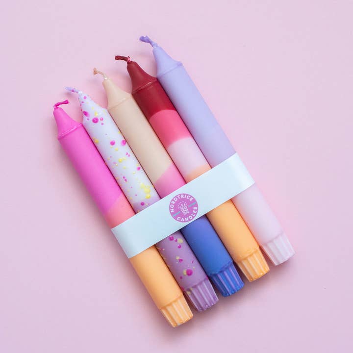 Nordtrice - Wholesale Tapered Candle/Candlestick - Taper candles- 5 pack/ pastel party sunset mix1