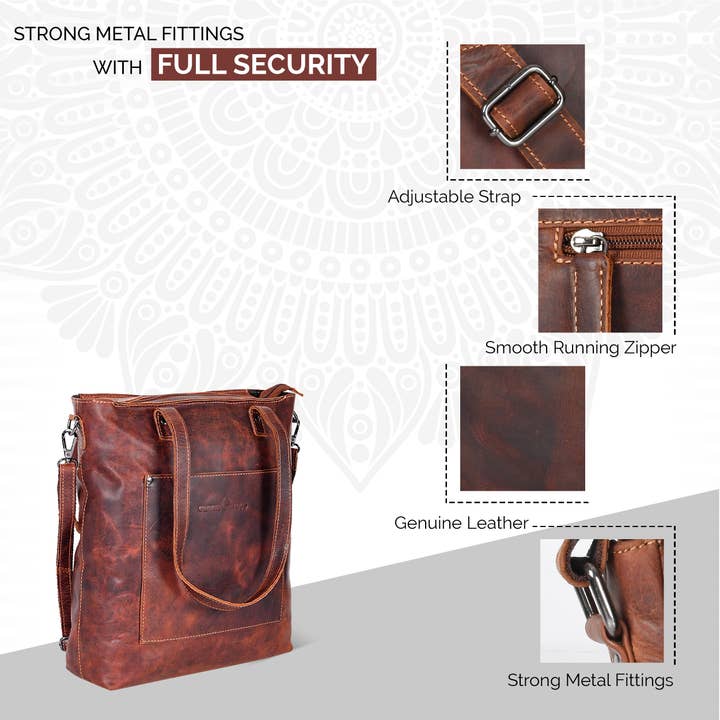 Greenwood Leather - Wholesale Tote Bag - Women's - Classic Leather Tote Bag Bunbury - GW202520