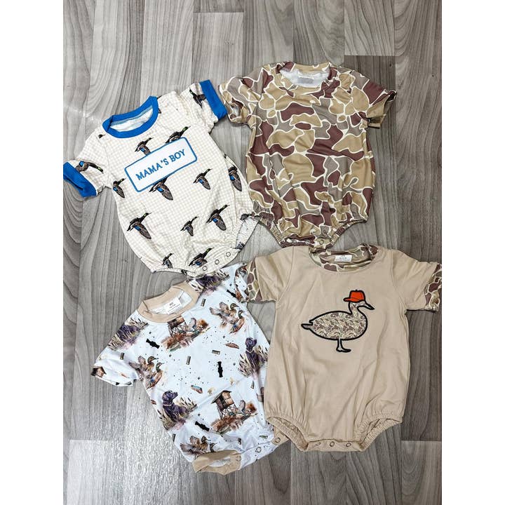 Sibling Baby Infant Boys Hunting Comouflage Duck Short Sleeve Rompers and other Purchase Wholesale ebba. Free Returns & Net 60 Terms on Faire trending on Faire.