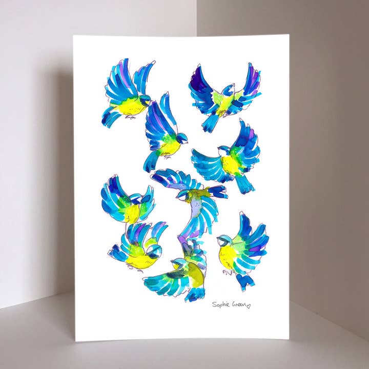 Blue Tits Print for wholesale by Sophie Green Artist