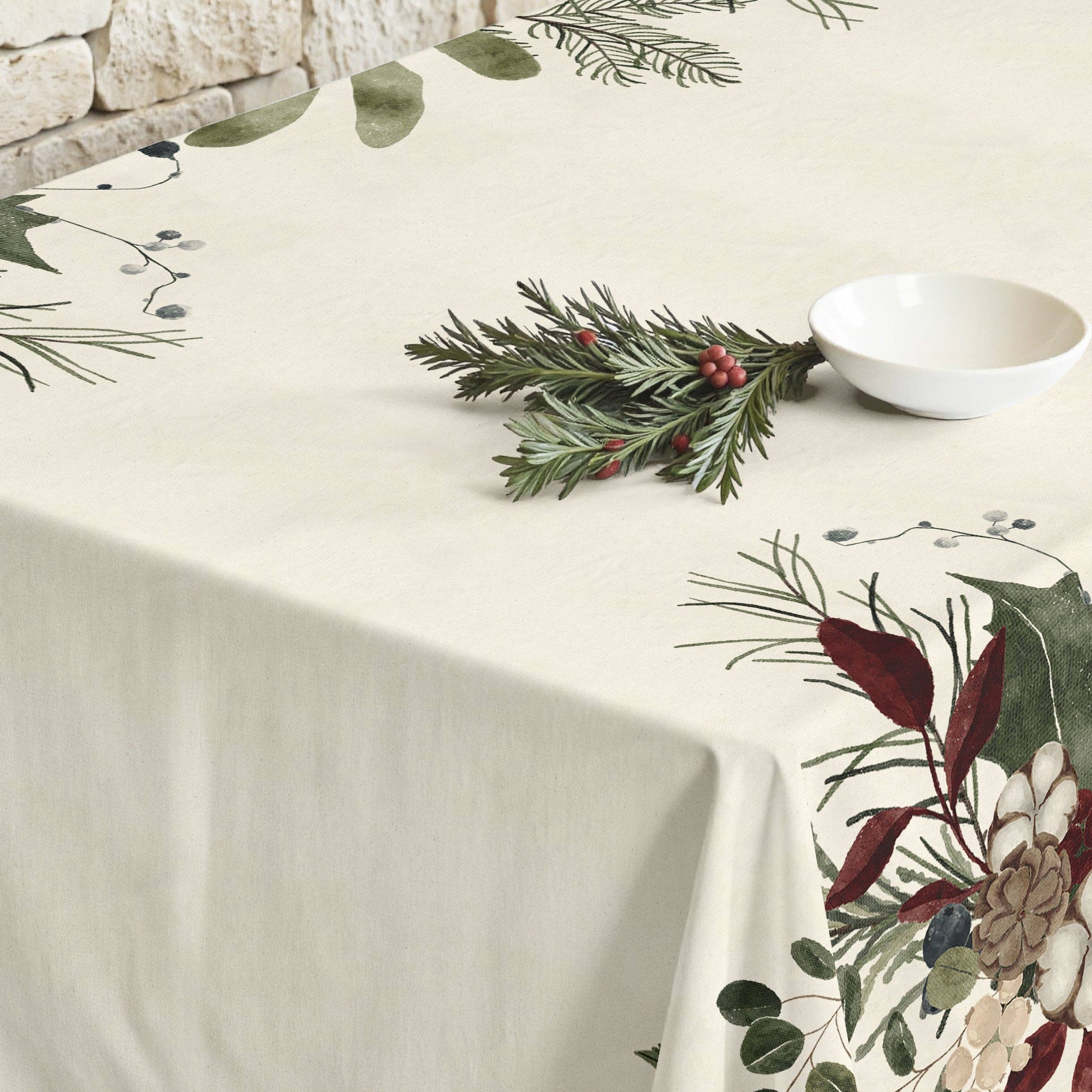 SG HOGAR – wholesale Tablecloth – Christmas Mistletoe Stain-Resistant Tablecloth3