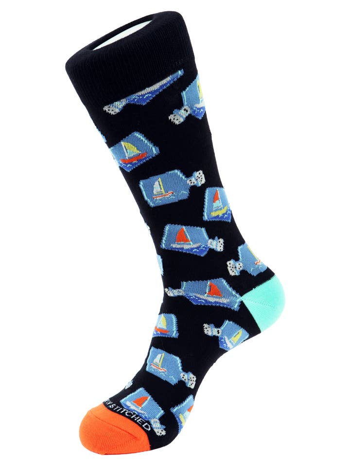 Meias Barcos em Garrafas por atacado de Unsimply Stitched