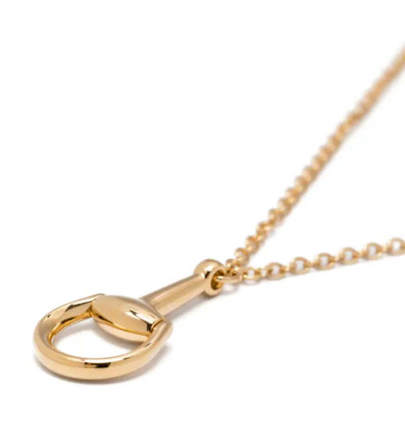 HoopLa - Wholesale Pendant/Charm Necklace - Half Snaffle Equestrian Pendant Necklace 18K Gold1