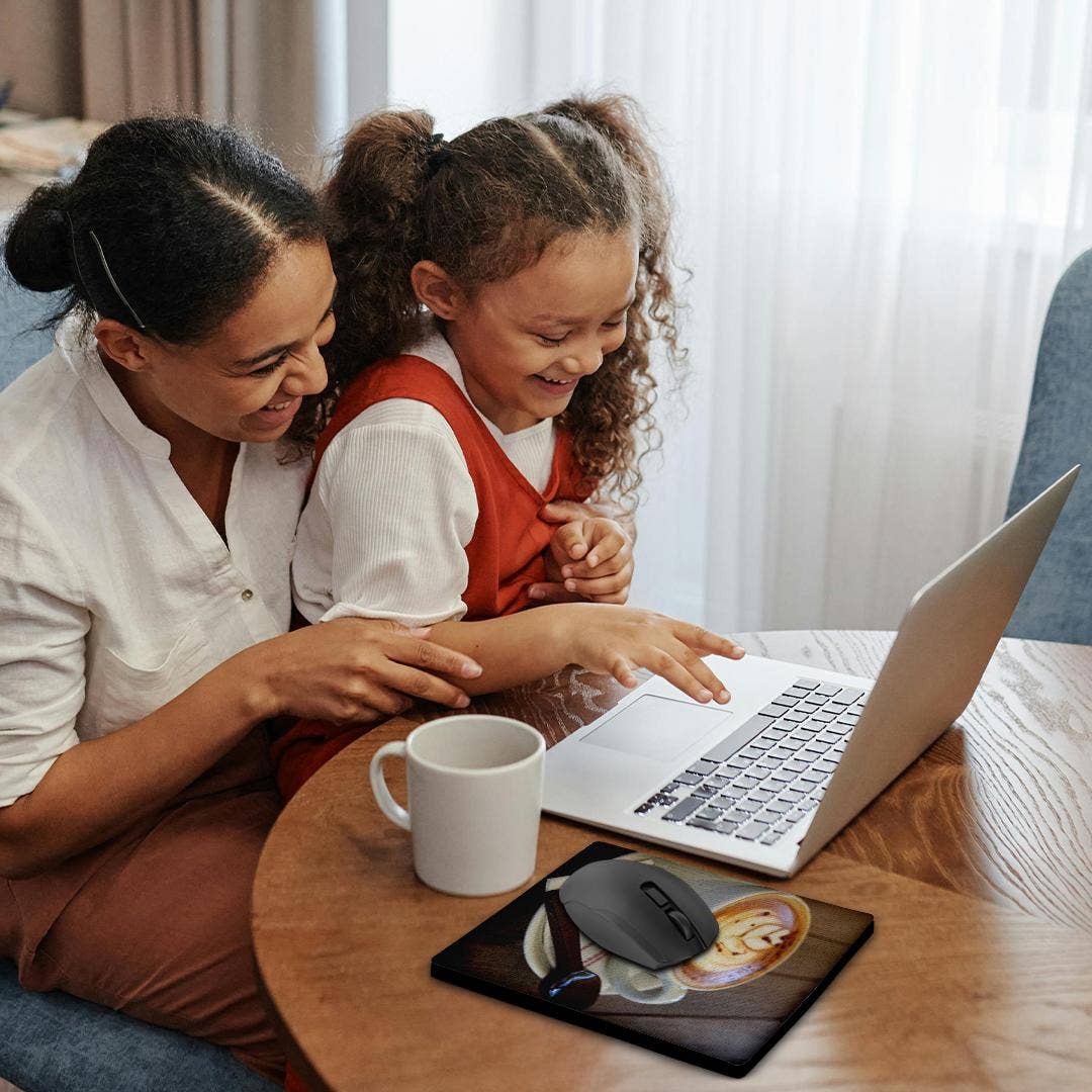 3dRose - Wholesale Mousepad/Trackpad - 3dRose, Americano Coffee with Tulip Design And Chocolate Spoon, Mouse Pad1