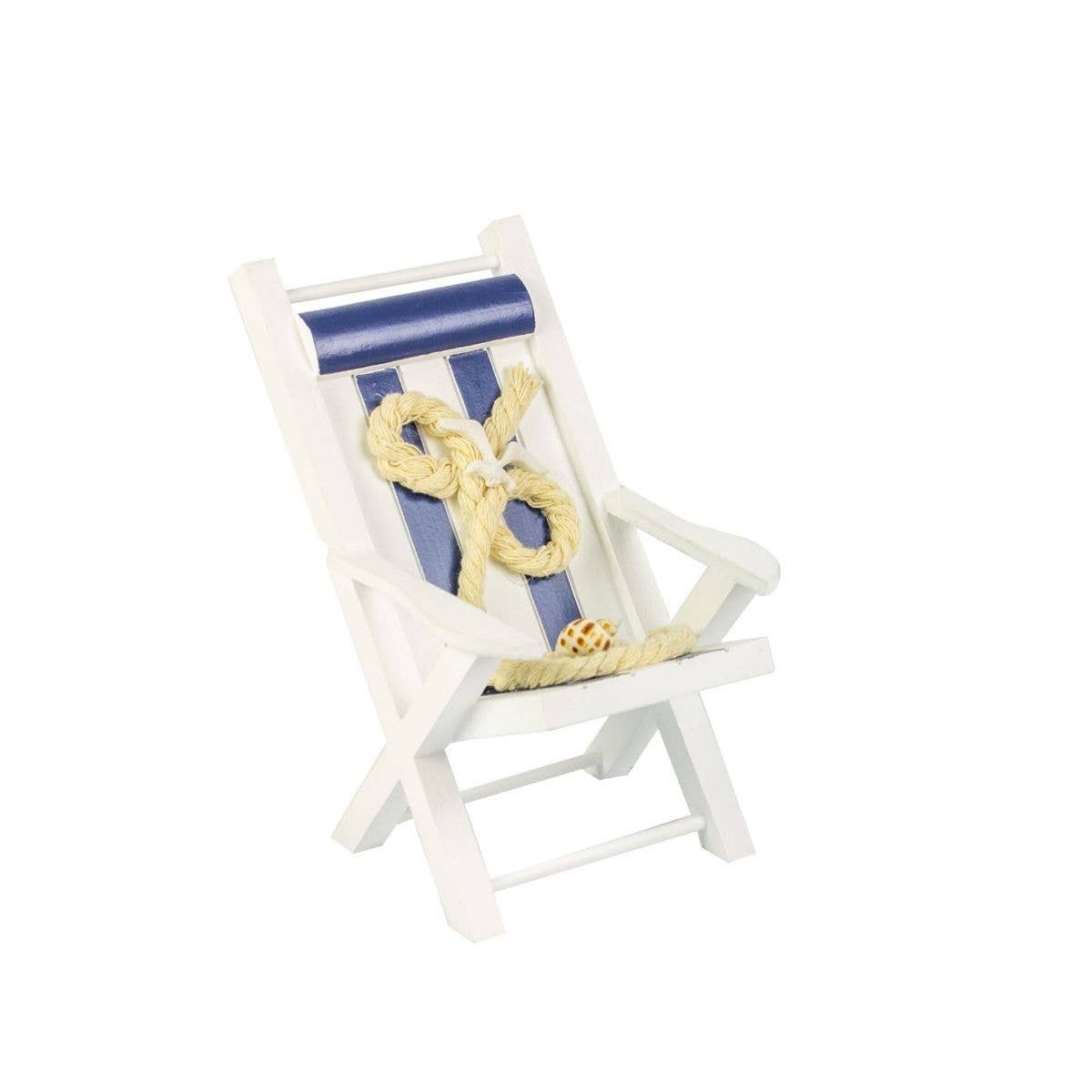 Nauticalia – wholesale Decorative tabletop object – Mini Deckchair with Ropes, 15cm0