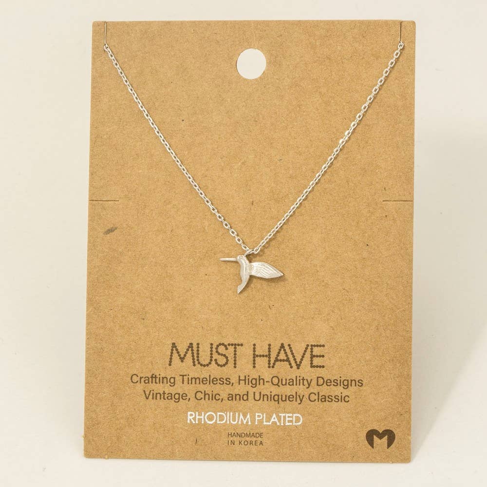 Fame Accessories - Wholesale Pendant/Charm Necklace - Gold Dipped Humming Bird Pendant Necklace4