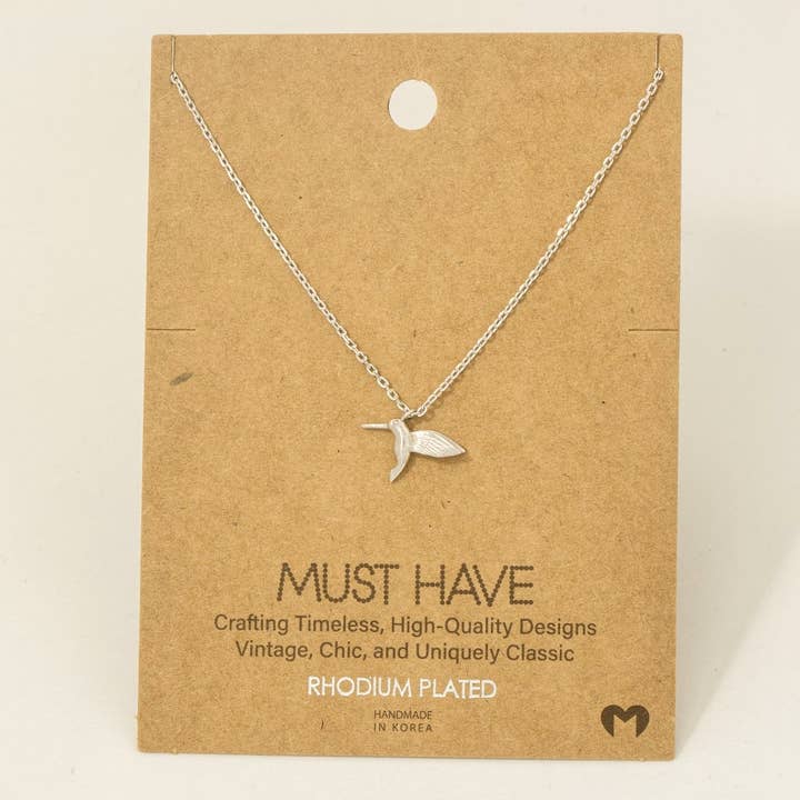 Fame Accessories - Wholesale Pendant/Charm Necklace - Gold Dipped Humming Bird Pendant Necklace4