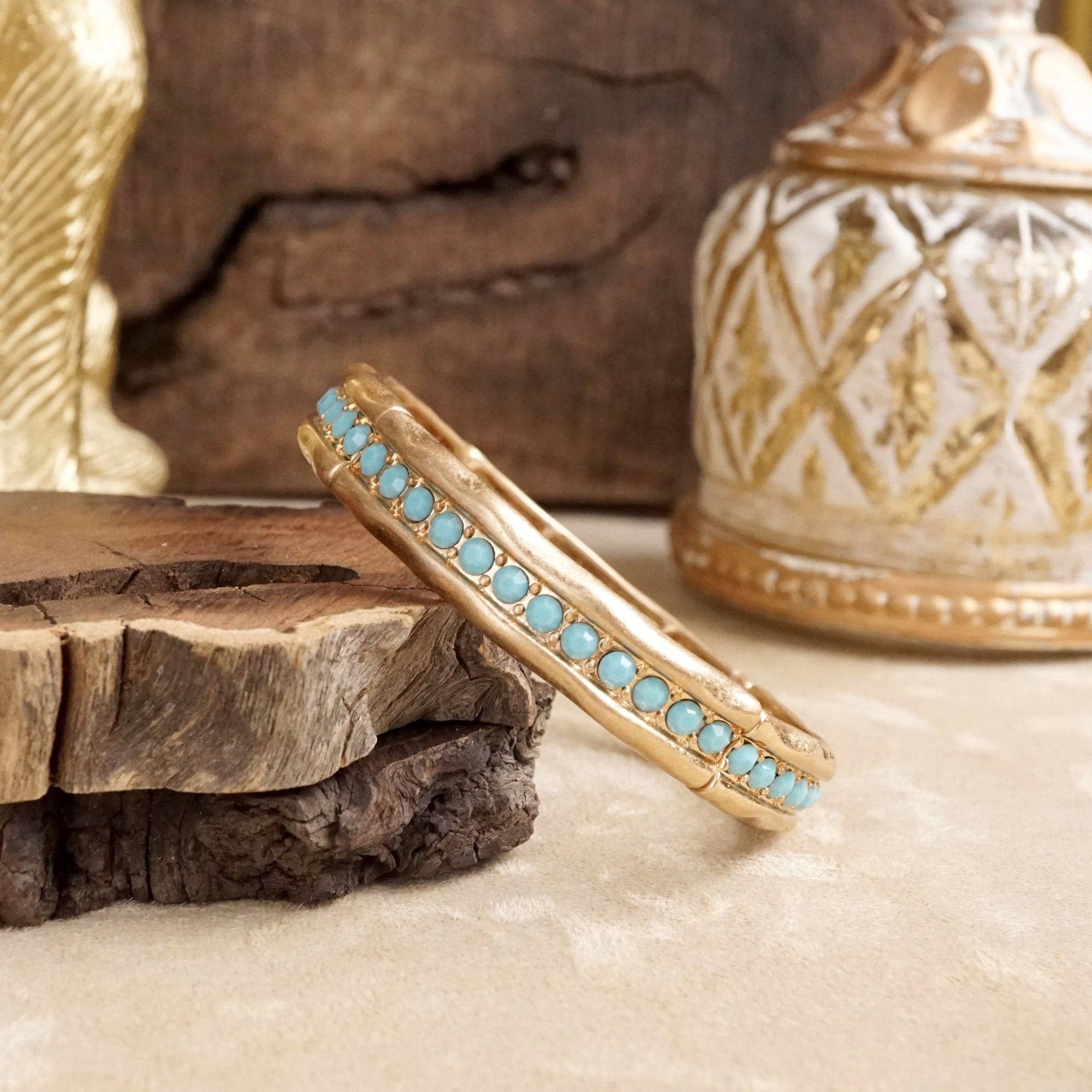 PennyLine inc - Wholesale Bangle Bracelet - Minimalist Crystal & Pearl Bangle Bracelet – Brushed Gold or Silver3