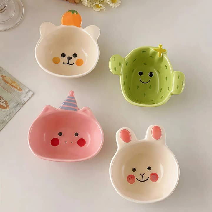 Kawaii Ceramic Cartoon Snack Bowls (4 Styles) for wholesale by Otterware