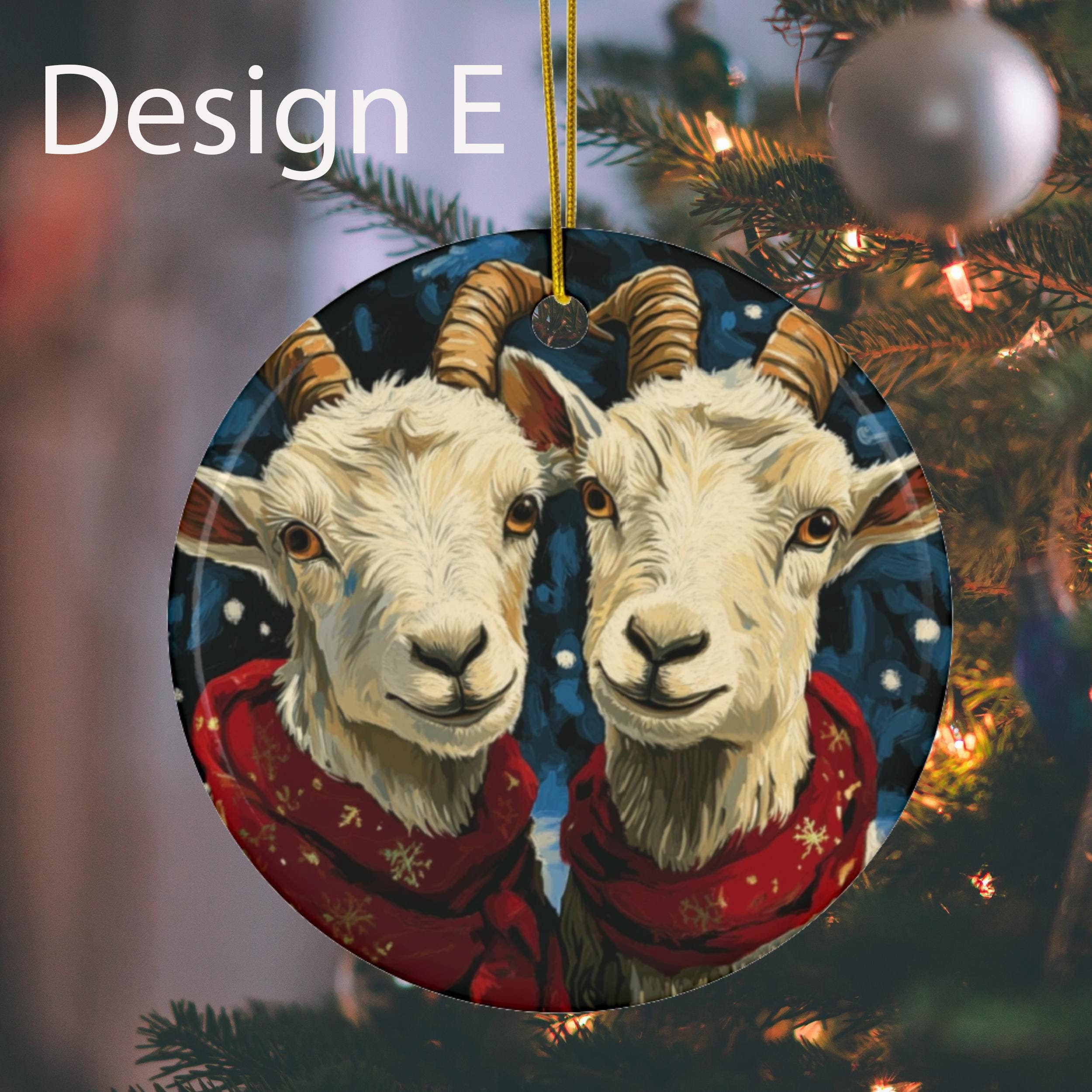 TMLECOM LTD – wholesale Ornament – Christmas Goat Xmas Tree Ornament, Goat Lover Keepsake Gift4