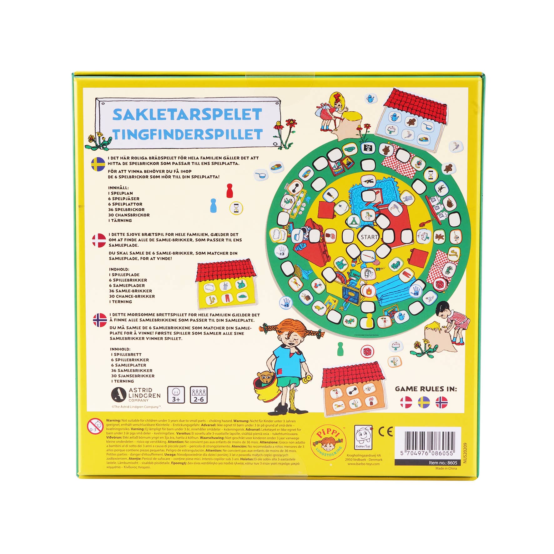 Barbo Toys - Wholesale Board Game - Pippi Tingfinder Spillet DK / SE4