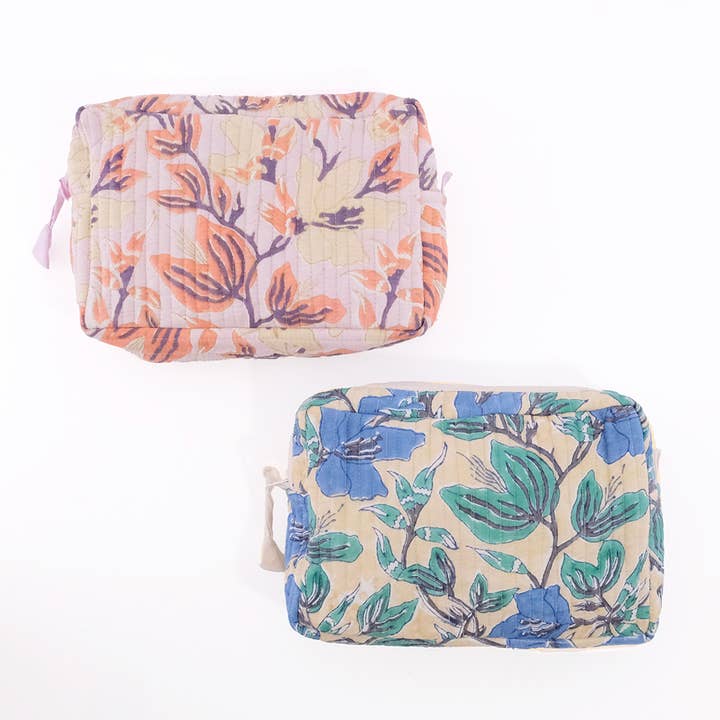 Block Print Quilted Pouch – Bouquet for wholesale by shesay