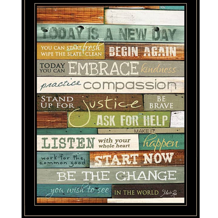Trendy Decor 4U - Wholesale Art Print - "Today is a New Day" by Artisan Marla Rae, Ready to Hang