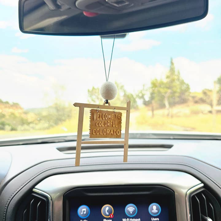 Welcome To Colorado Sign Car Charm Scent-able eco-friendly for wholesale by adventure dad gifts