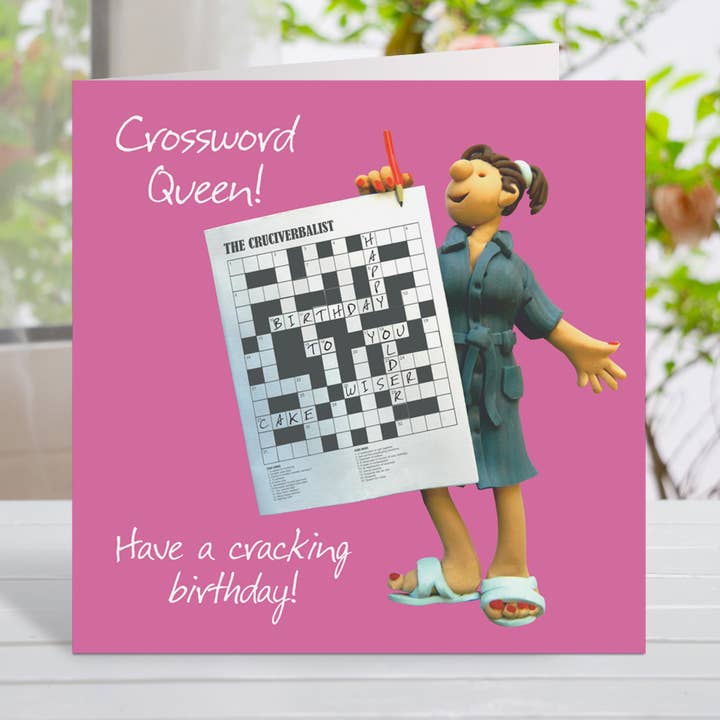 Cartão de aniversário de palavras cruzadas feminino por Erica Sturla por atacado de Inky Blue Ltd t/a Holy Mackerel