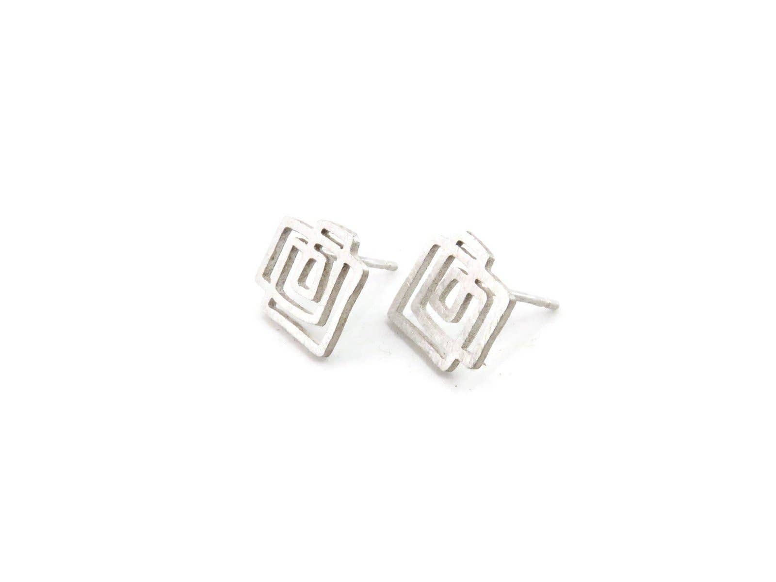 Kimya Joyas - Wholesale Stud/Post Earrings - Architectural Silver Stud Earrings3