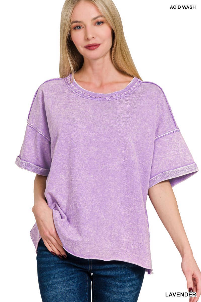 Vanilla Monkey - Wholesale Knit Top - Women's - French Terry Acid Washed Tee Shirts15