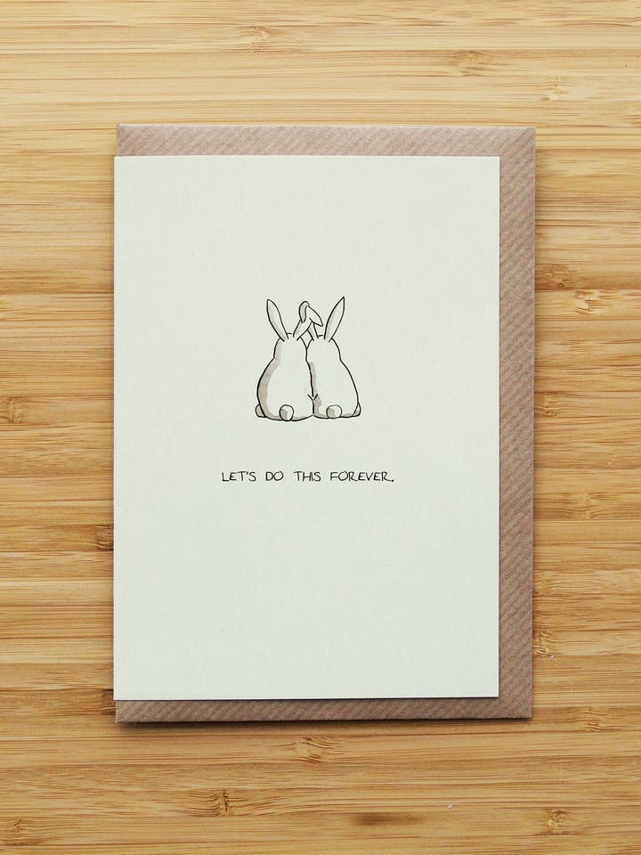 Carte Amour Lapin - Mignonne - Amour & Saint-Valentin - Carte Recyclée pour la vente par RossJDesigns