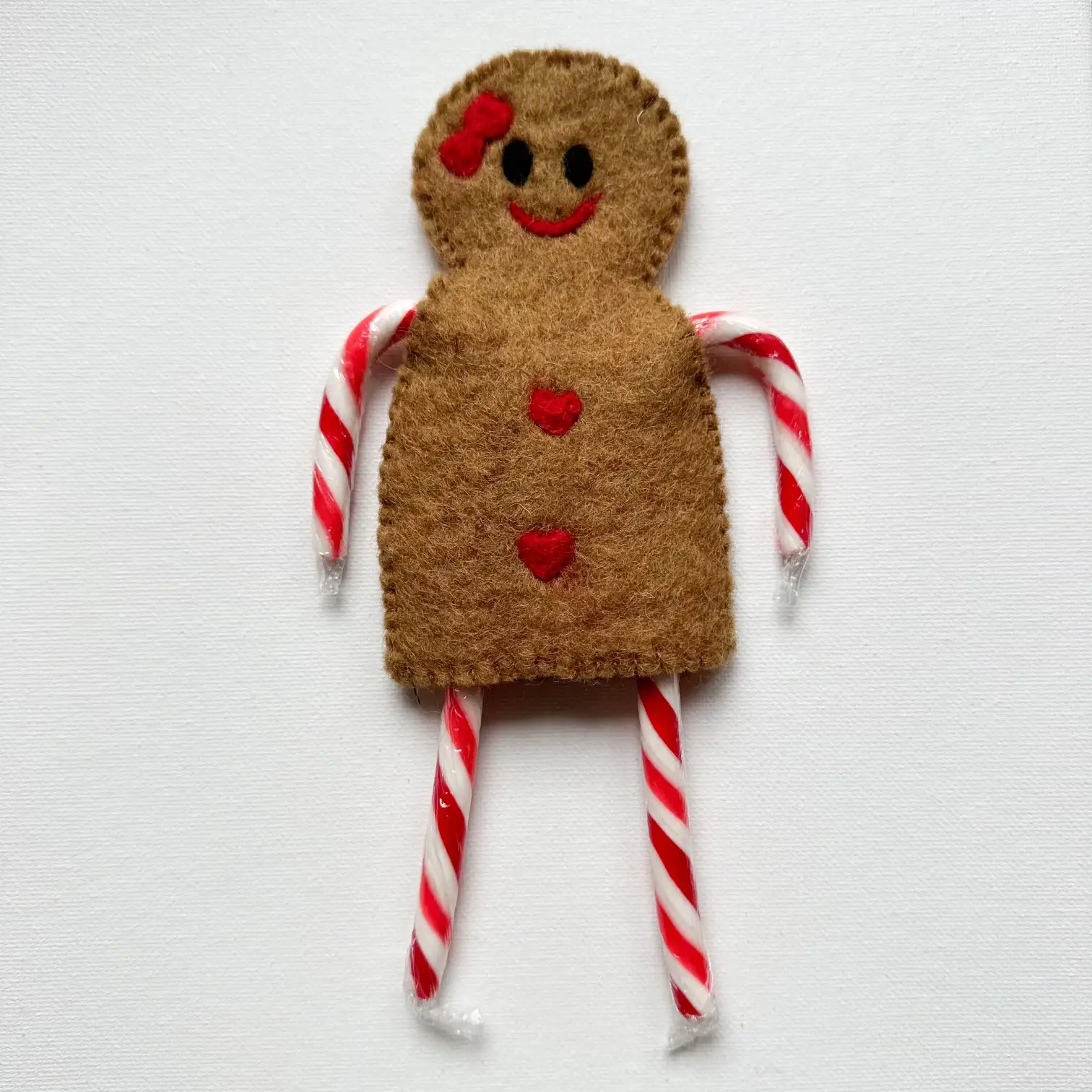 Sewing Seeds Play - Vendita all'ingrosso Decorazione natalizia - 1 porta bastoncini di zucchero in feltro per bambine di pan di zenzero0